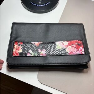 Chic Black Floral Clutch by Mark Adam
